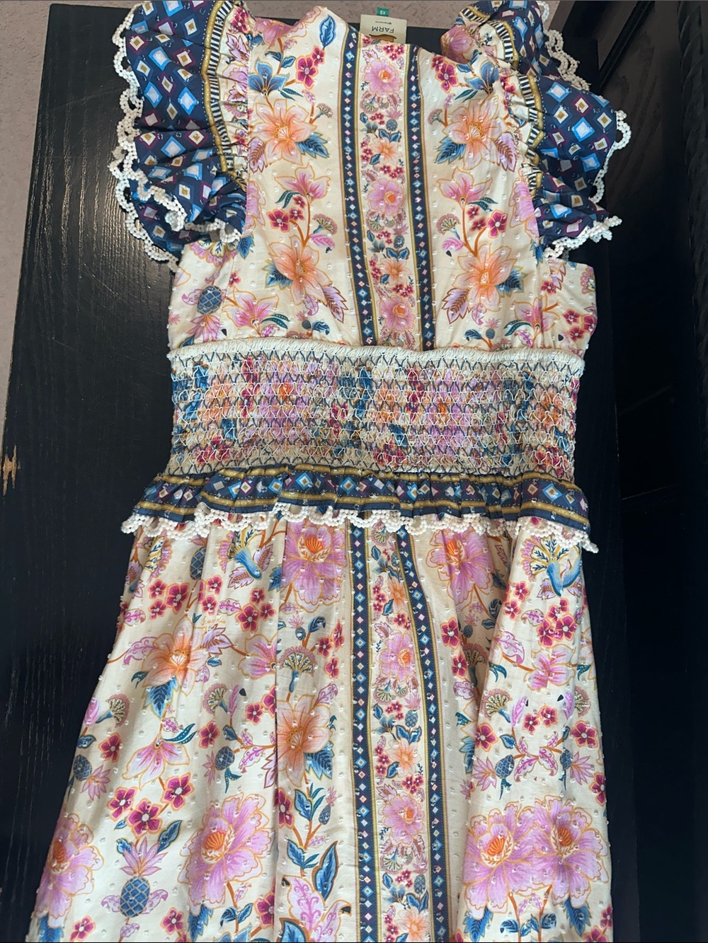 FARM Rio Floral Maxi Dress in Cream, Pink & Blue - Picture 11 of 12